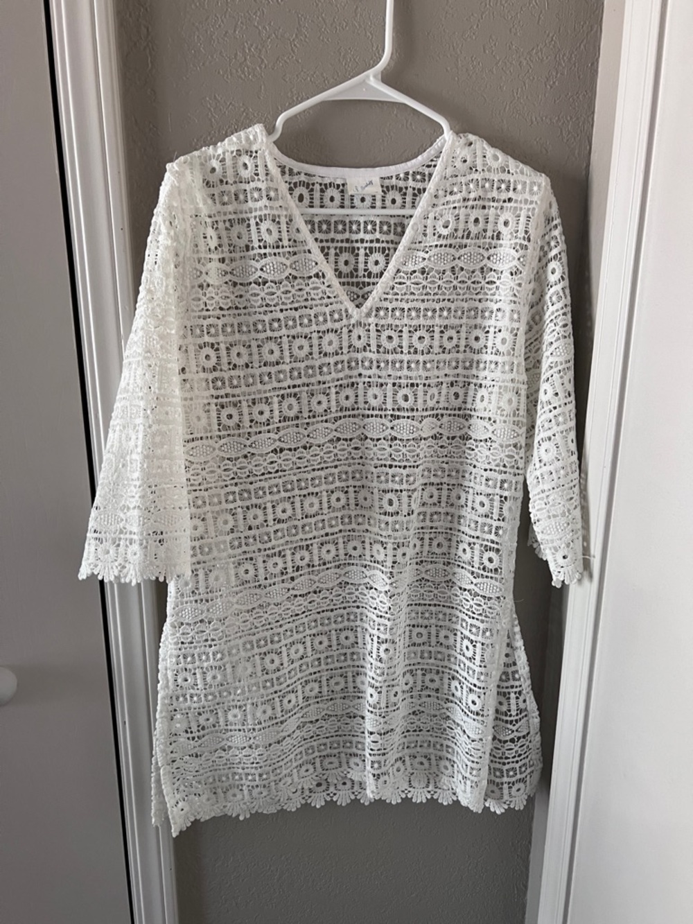 White Lace swim coverup